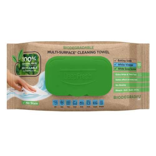 Вологі серветки для прибирання DEEP FRESH Multi Surface біорозкладні, 100 шт